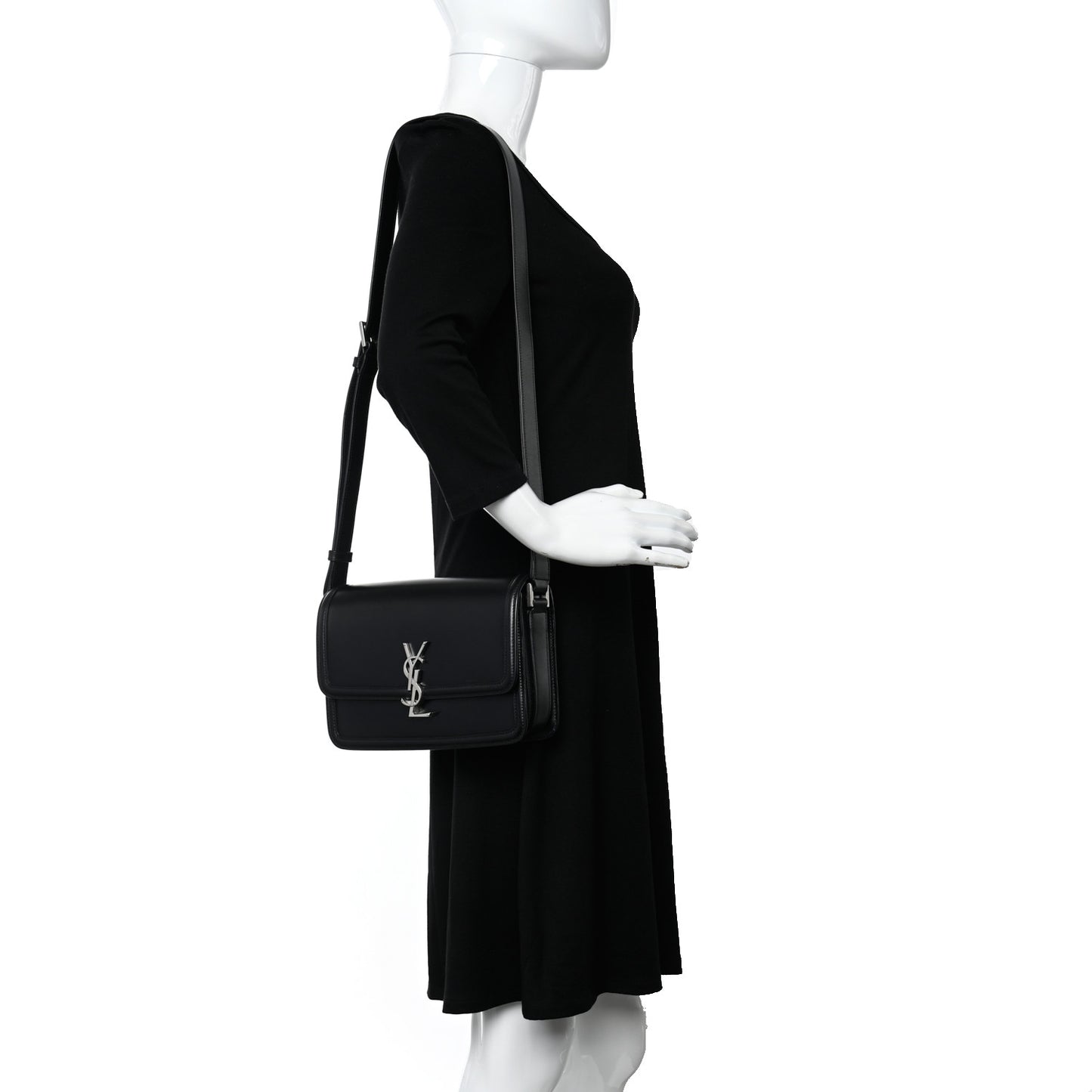 Box Calfskin Monogram Medium Solferino Satchel Black