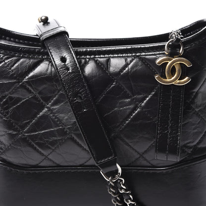 Chanel Aged Calfskin Quilted Small Gabrielle Hobo Black 10 of 10