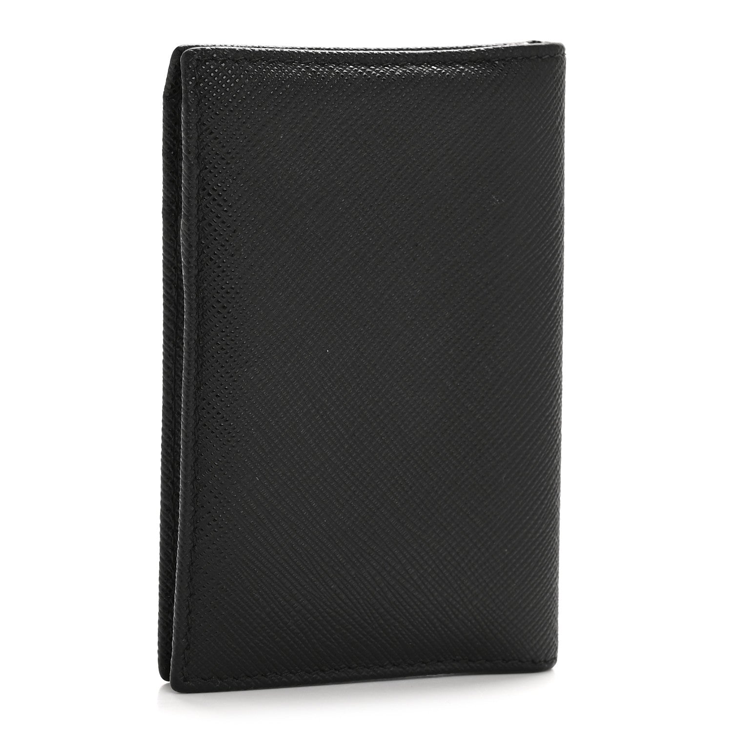 Prada Saffiano Triangle Card Holder Black 3 of 10