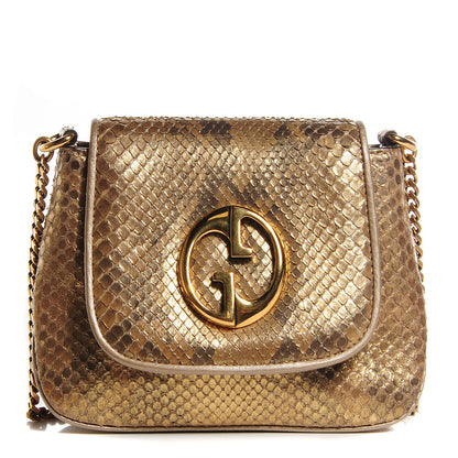 Gucci Python Small 1973 Chain Shoulder Bag Gold 1 of 7