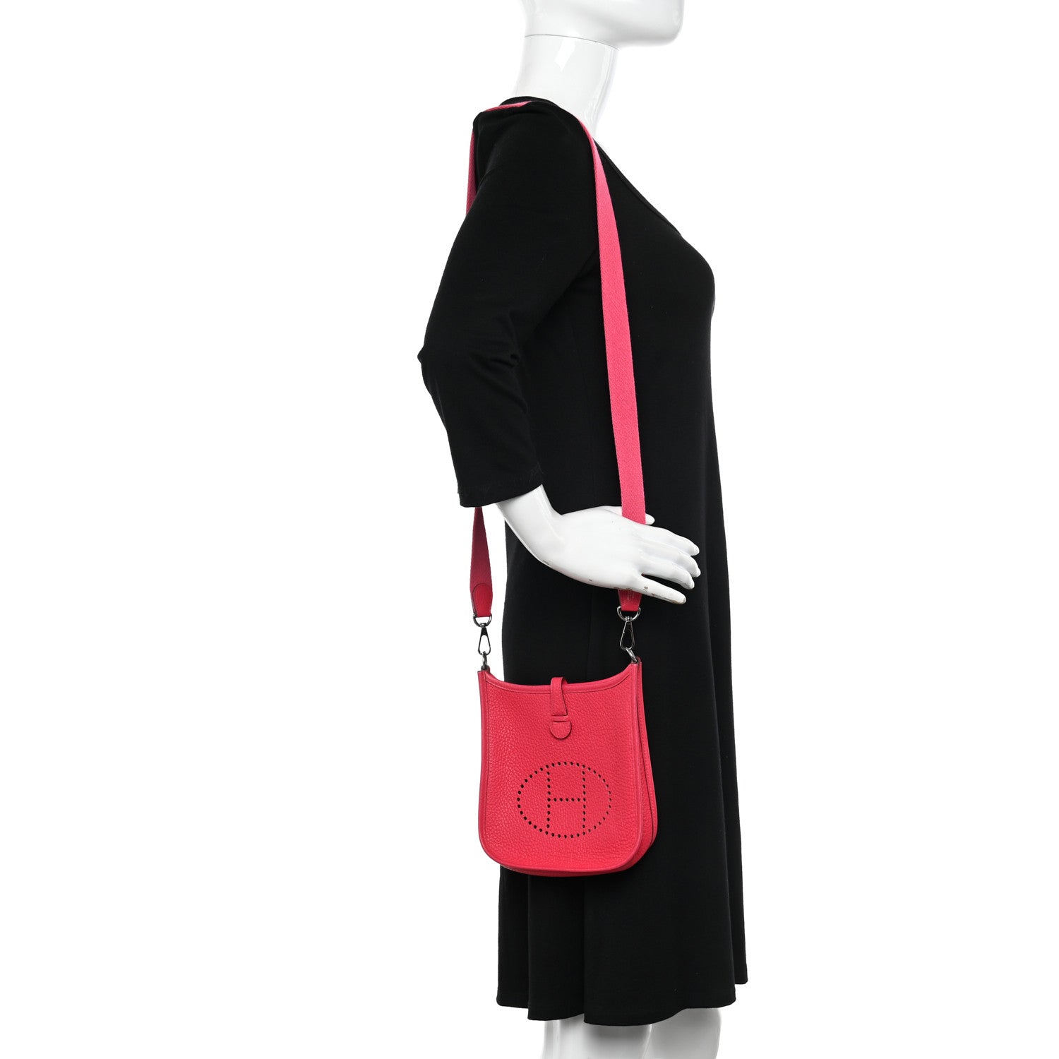 Hermes Taurillon Clemence Evelyne TPM Rose Extreme 3 of 15