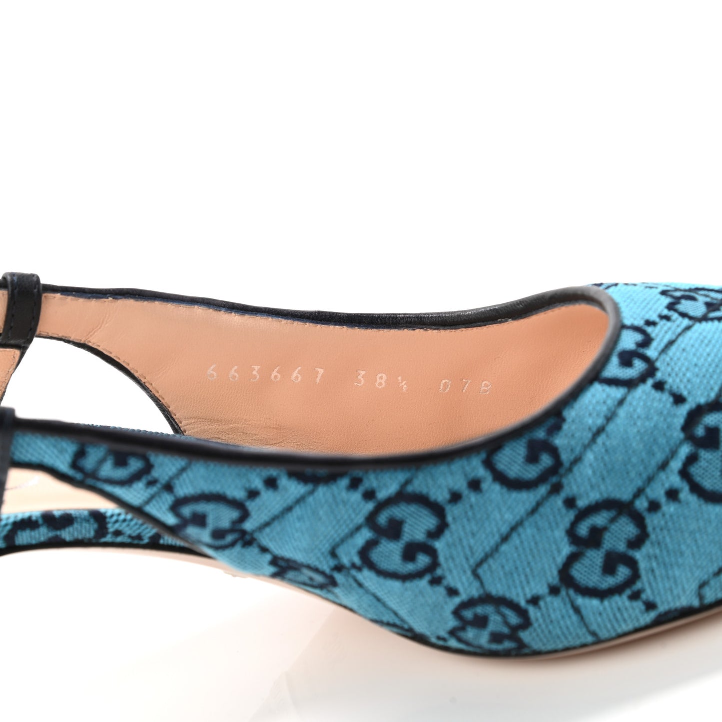 Monogram Multicolor Matelasse Nappa Double G 55mm Slingback Pumps 38.5 Light Blue