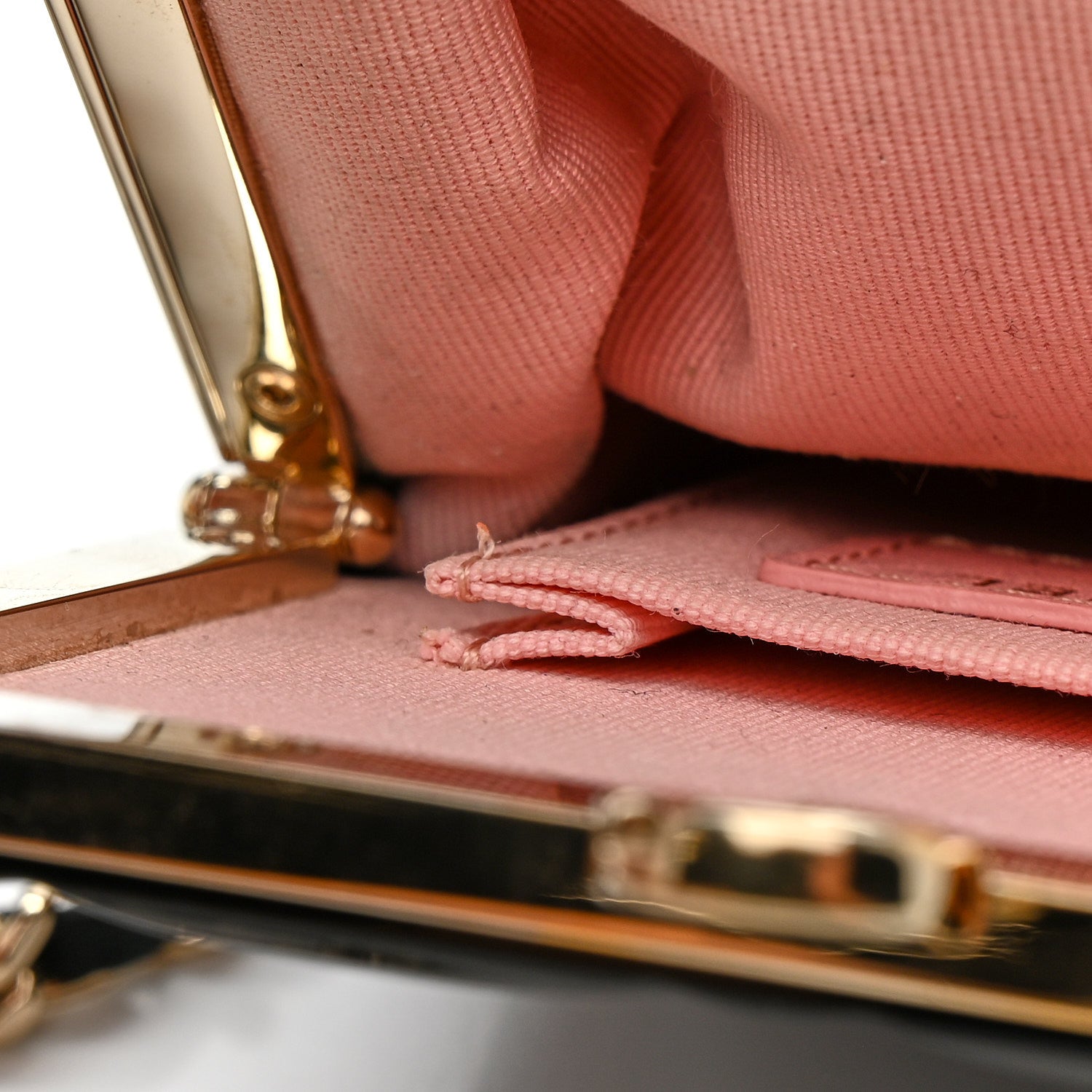 Chanel Lambskin Plexi Quilted CC Evening Clutch With Chain Black 12 of 12