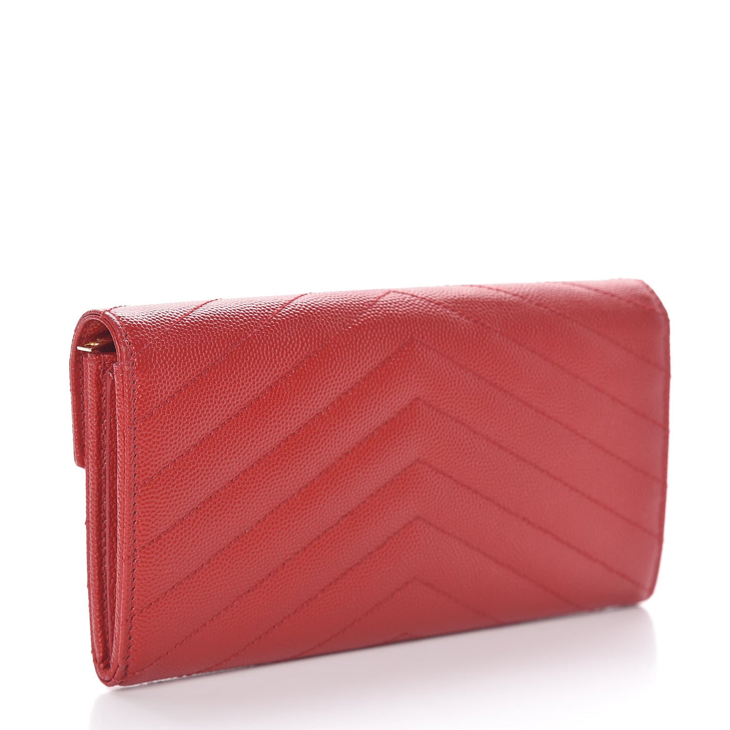 Grain De Poudre Matelasse Chevron Monogram Wallet Lipstick Red