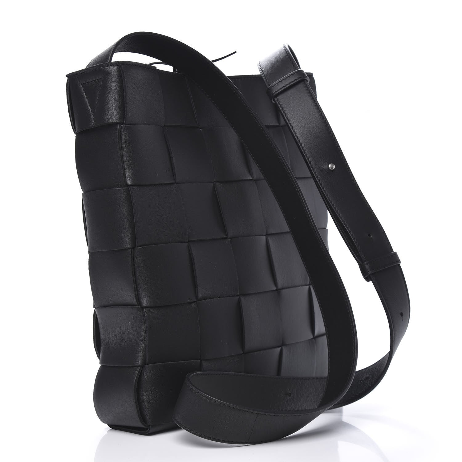 Bottega Veneta Lambskin Maxi Intrecciato Cassette Messenger Black 3 of 8