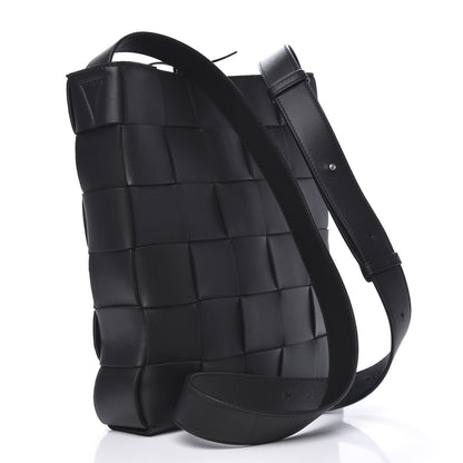 Bottega Veneta Lambskin Maxi Intrecciato Cassette Messenger Black 3 of 8