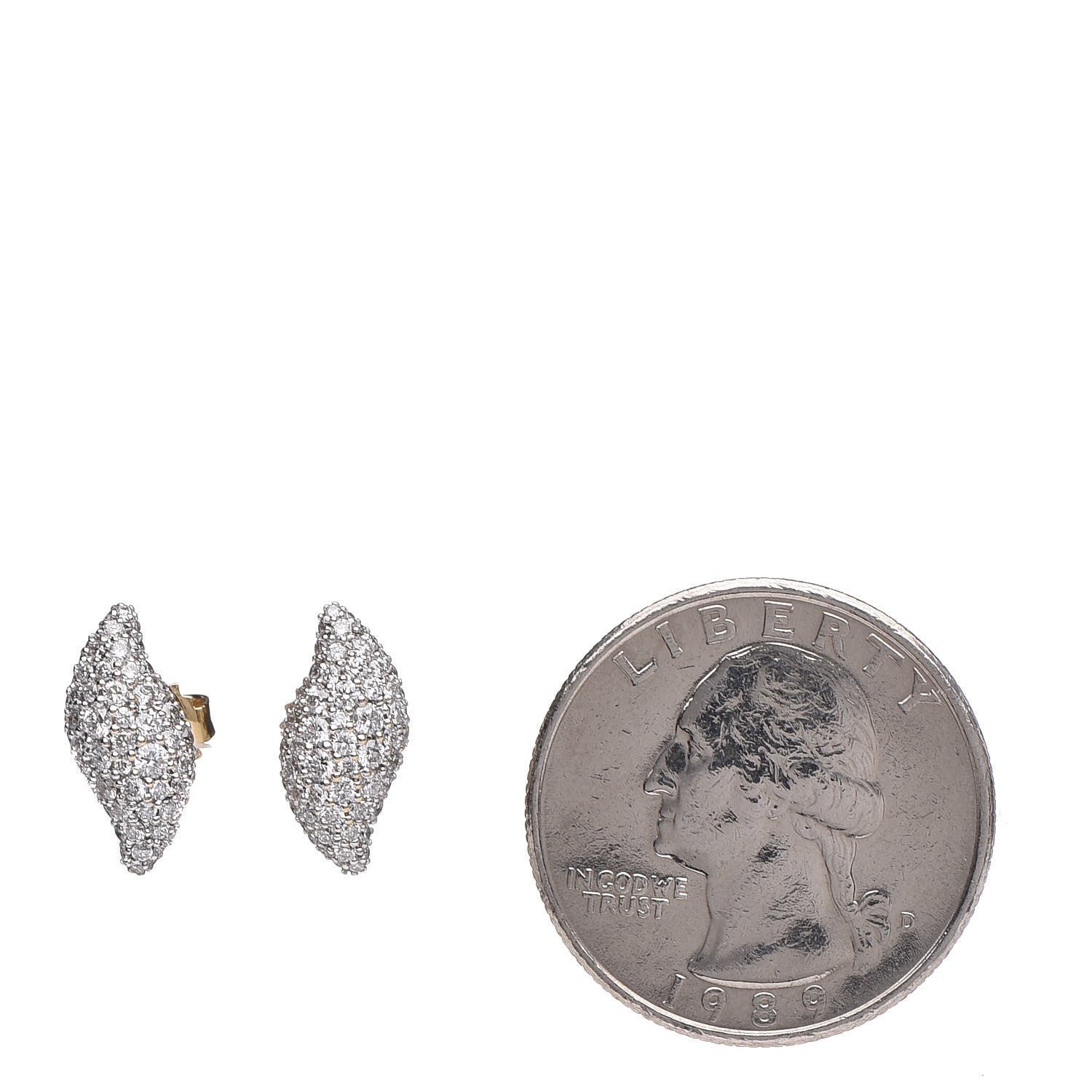 David Yurman 18K Yellow White Gold Diamond Hampton Earrings 2 of 6
