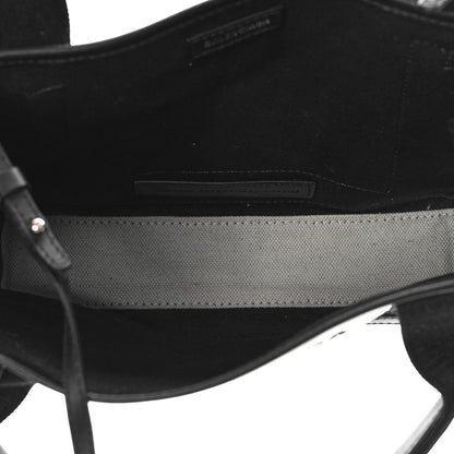 Balenciaga Cotton Canvas Calfskin Navy Cabas XS Natural Black 6 of 9