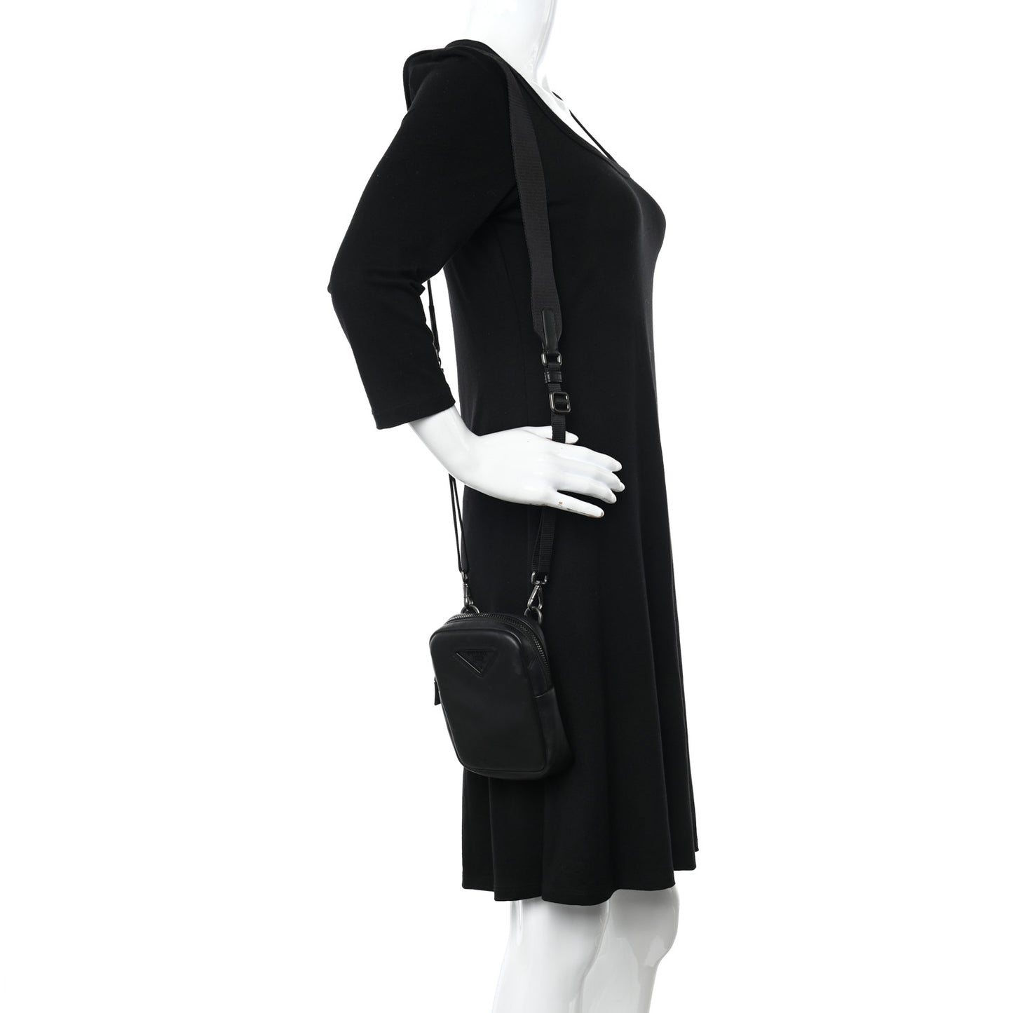 Tessuto Nappa Phone Case Crossbody Black