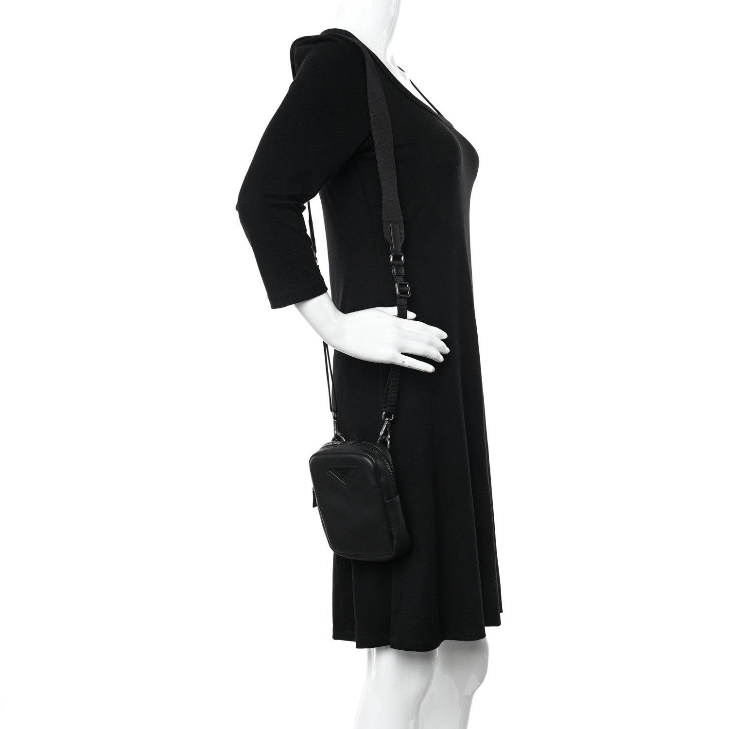 Prada Tessuto Nappa Phone Case Crossbody Black 2 of 11