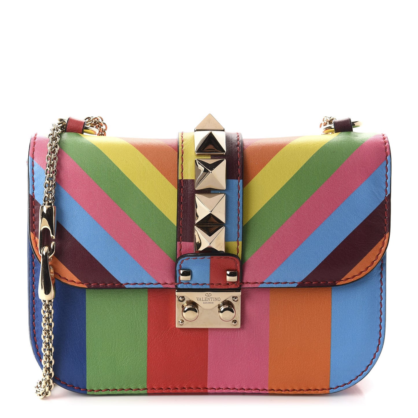 Vitello 1973 Small Glam Lock Rockstud Flap Multicolor