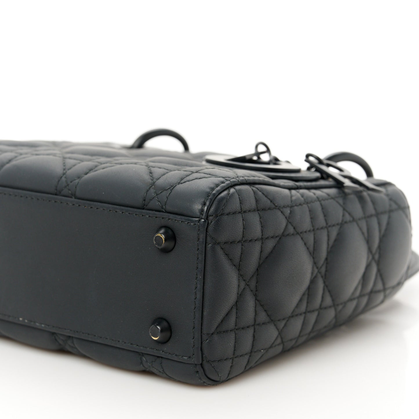 Ultra Matte Calfskin Cannage Mini Lady Dior Black