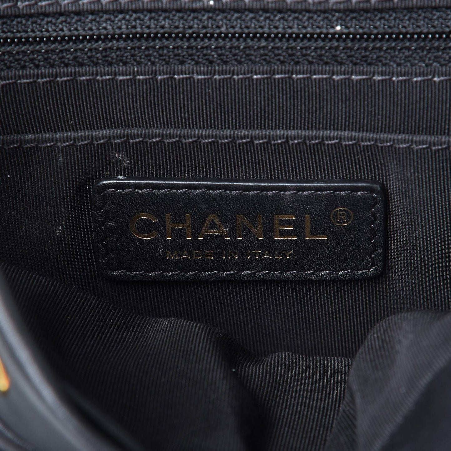 Calfskin Chevron Quilted Small Urban Spirit Backpack Black