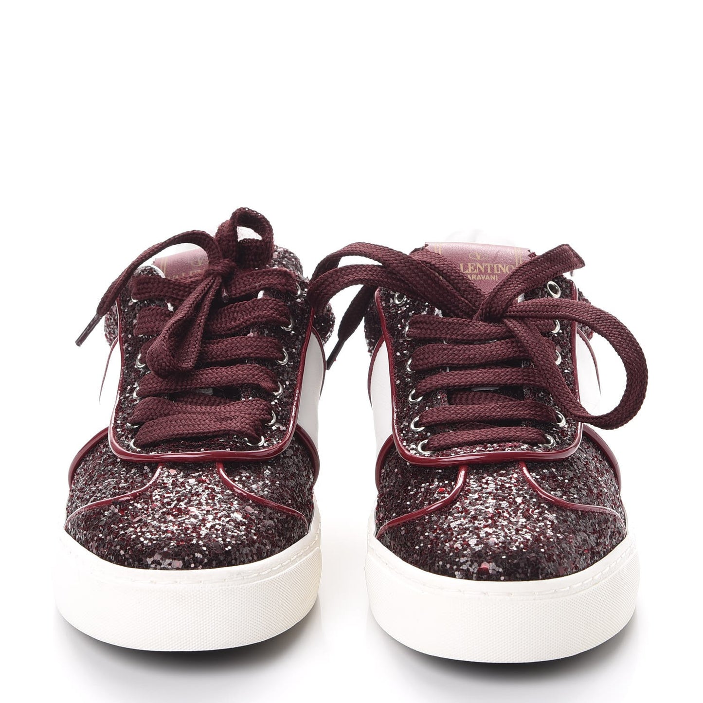Calfskin Glitter Womens Flycrew Sneakers 35.5 Rubino Bianco