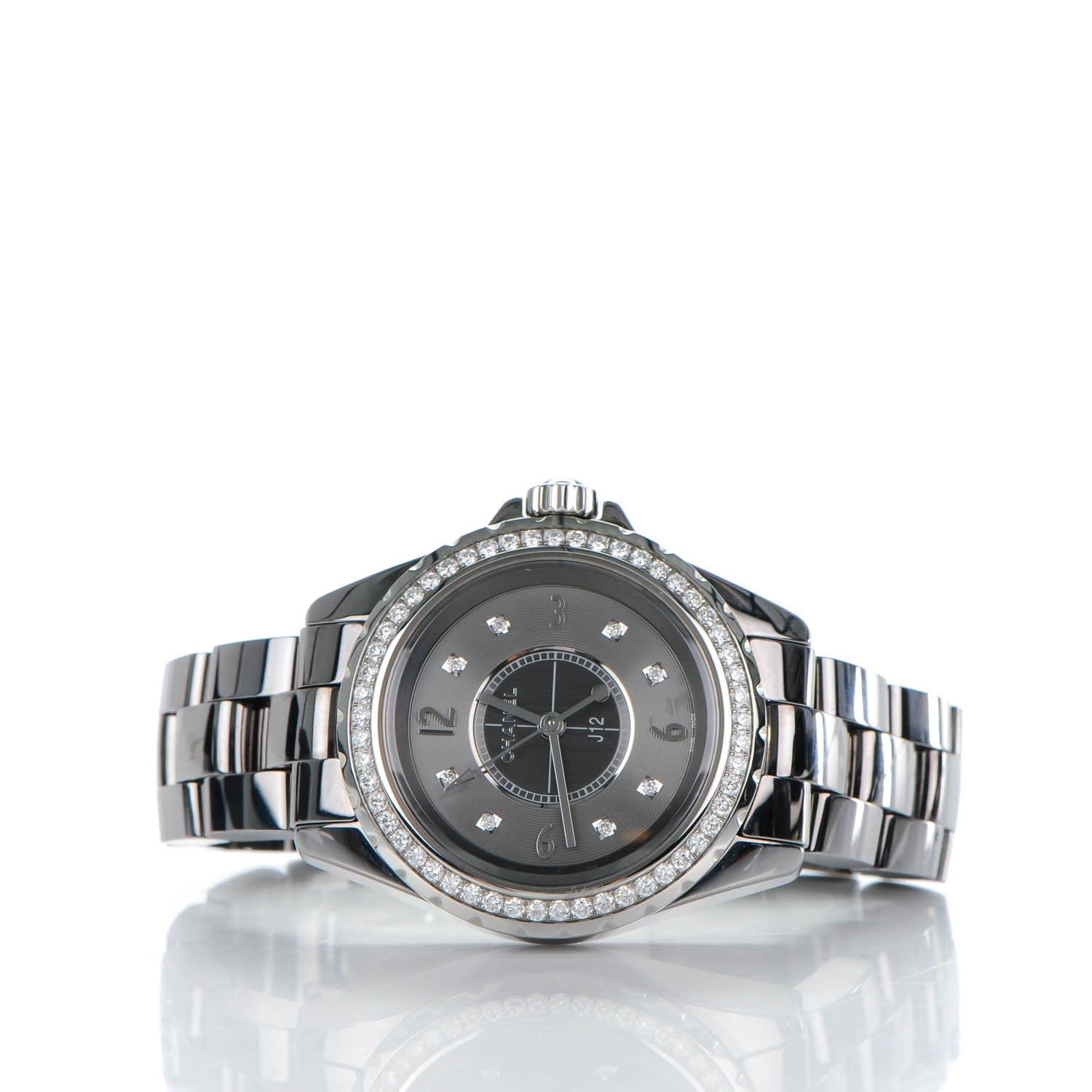 Chanel Titanium Ceramic Diamond Bezel 33mm J12 Quartz Watch 7 of 8
