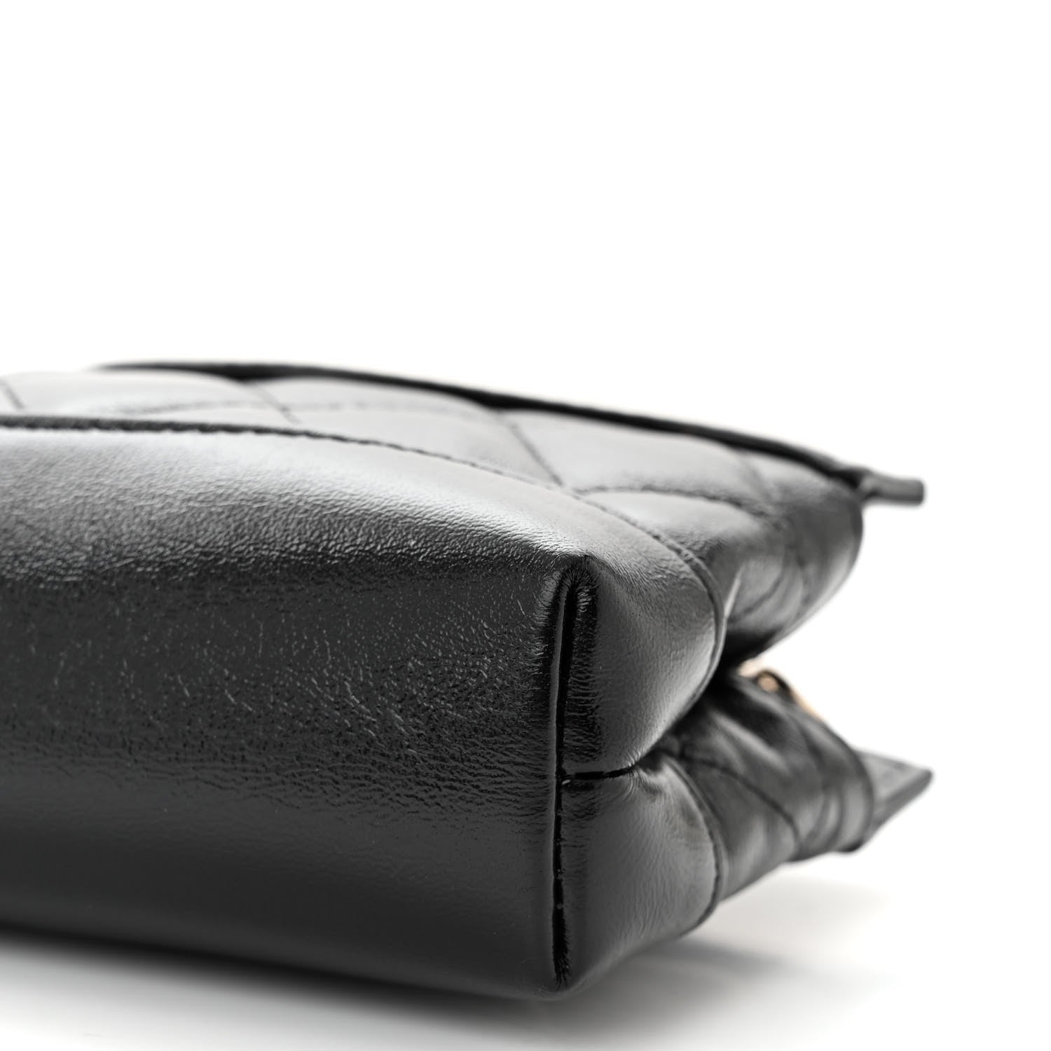Chanel Shiny Lambskin Quilted Micro 31 Clutch With Chain Black 10 of 10