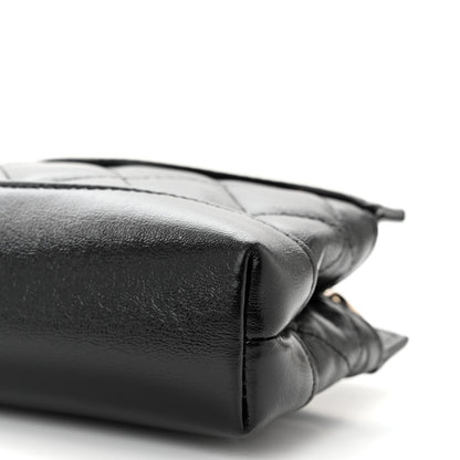 Chanel Shiny Lambskin Quilted Micro 31 Clutch With Chain Black 10 of 10