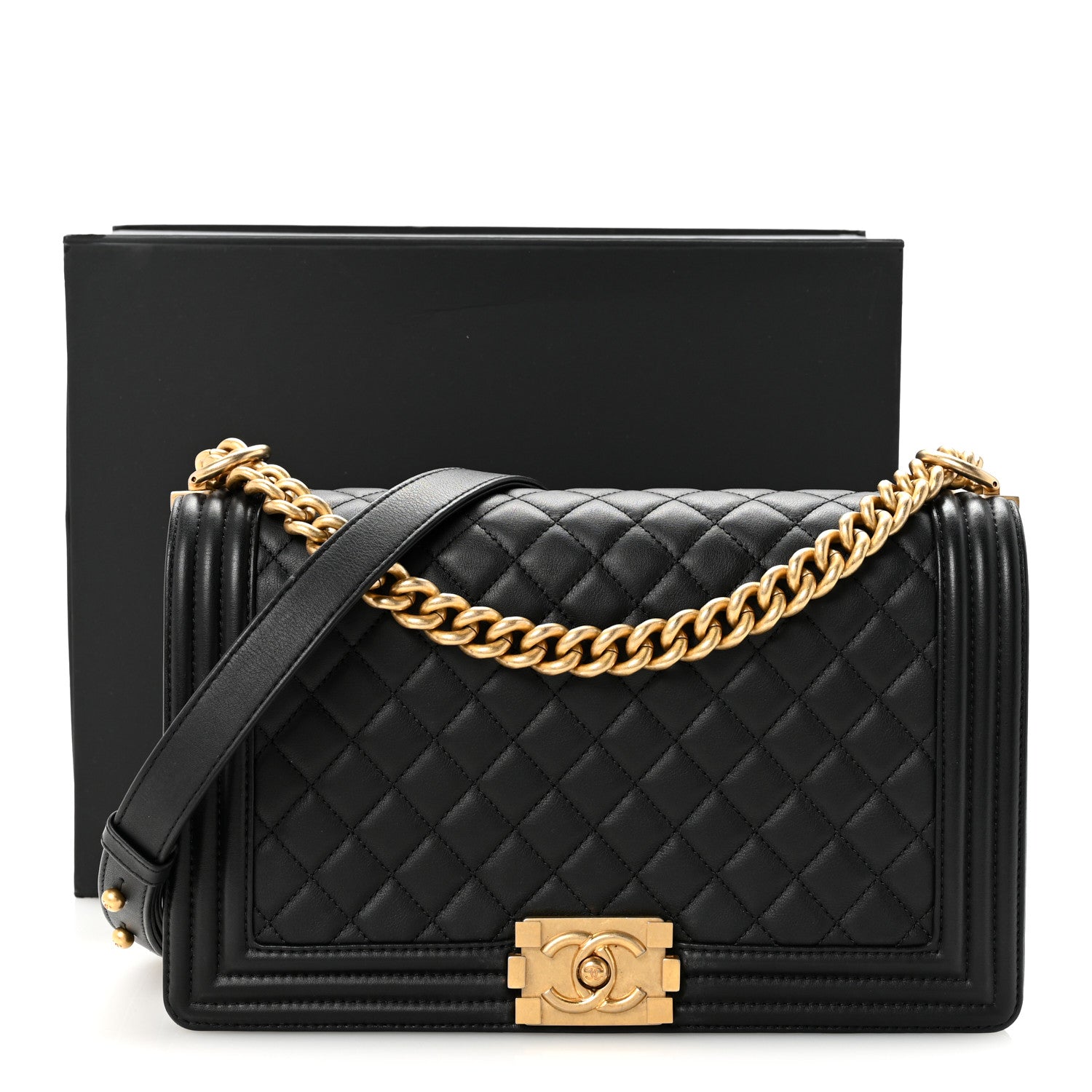 Chanel Calfskin Quilted New Medium Boy Flap Black 14 of 14