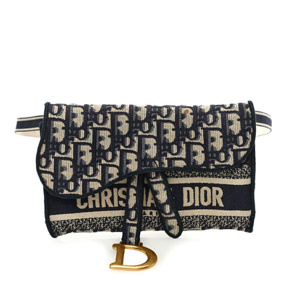 Christian Dior Oblique Slim Saddle Pouch Blue 1 of 11