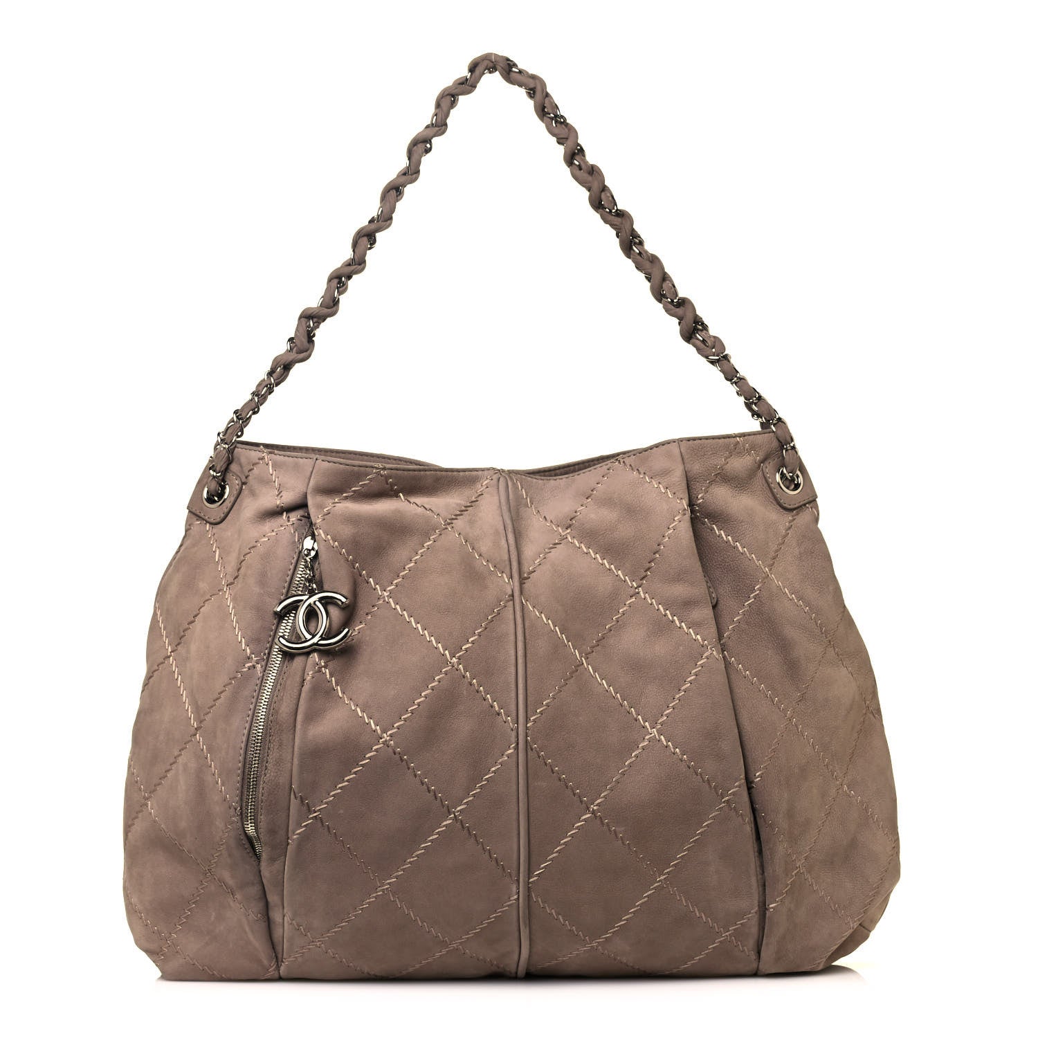 Chanel Suede Calfskin Ultimate Stitch Hobo Light Grey 1 of 13