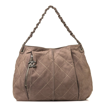 Chanel Suede Calfskin Ultimate Stitch Hobo Light Grey 1 of 13