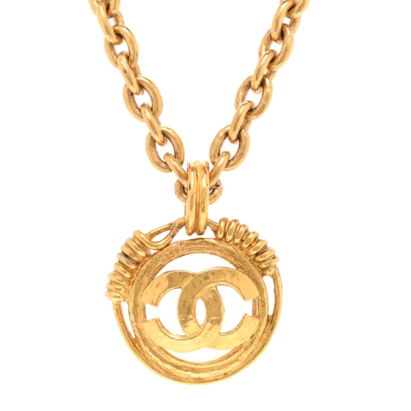 CC Chain Pendant Necklace Gold