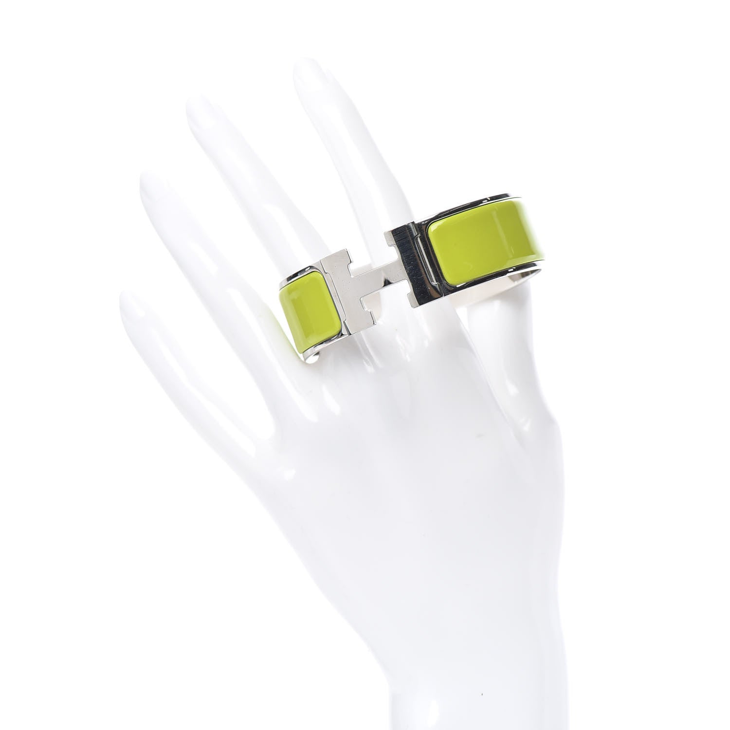 Hermes Enamel Wide Clic Clac H Bracelet GM Vert Anis 2 of 6