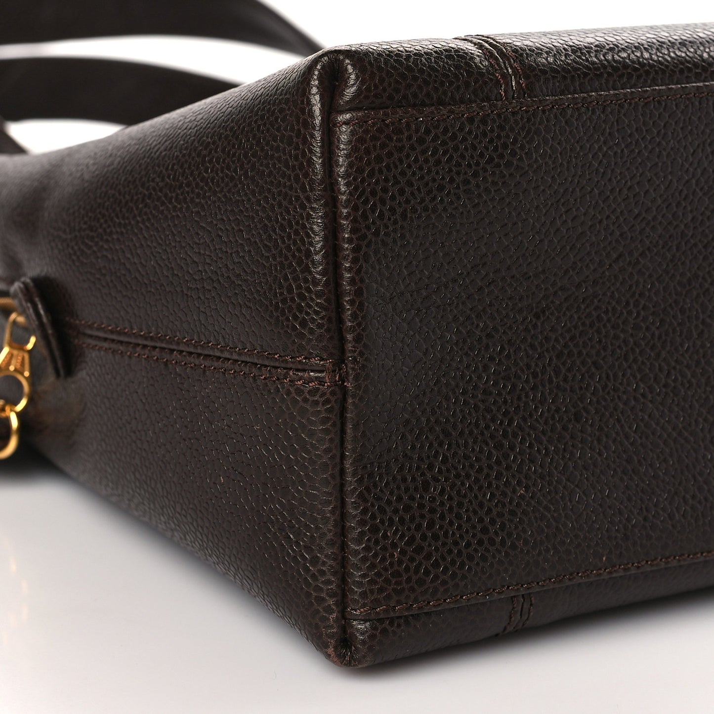 Caviar Logo Shopping Tote Dark Brown