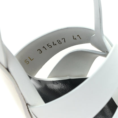Saint Laurent Calfskin Tribute 105 Platform Sandals 41 Porcellana 8 of 8
