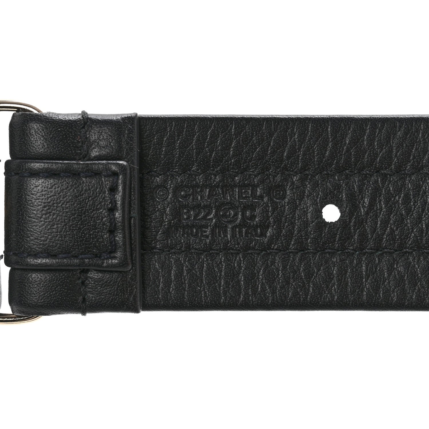 Chanel Calfskin Lambskin Zipper Chain CC Belt 65 26 Black 4 of 8