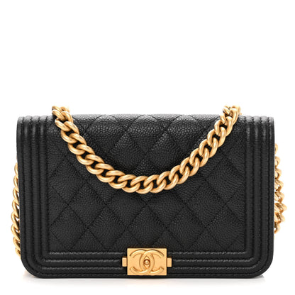 Chanel Caviar Quilted Boy Clutch With Chain Black 1 of 13