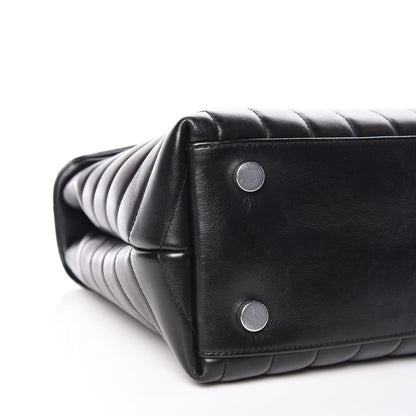Saint Laurent Calfskin Y Quilted Monogram Medium Loulou Satchel Black 8 of 11