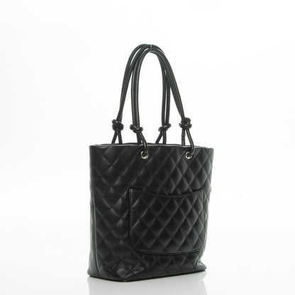 Chanel Calfskin Quilted Medium Cambon Tote Black White 3 of 7