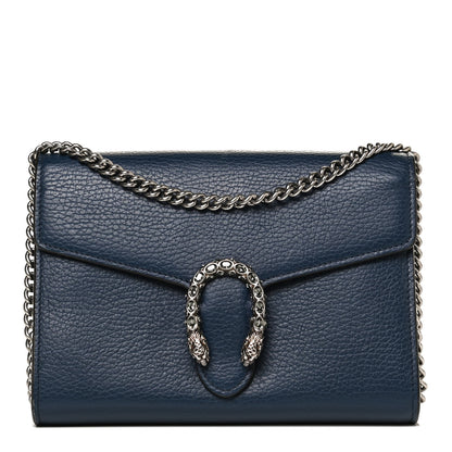 Gucci Dollar Calfskin Crystal Mini Dionysus Chain Wallet Blue Agata Black Diamond 1 of 10