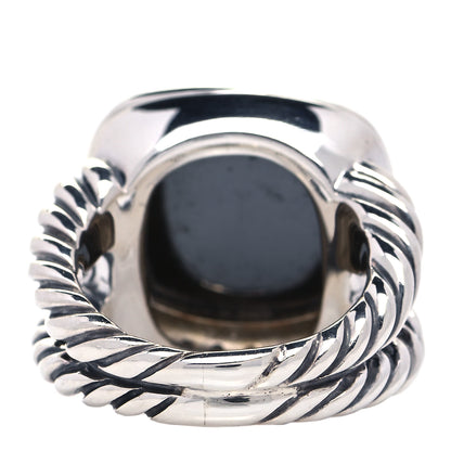 David Yurman Sterling Silver Diamond Hematite 11mm Albion Ring 52 6 3 of 5