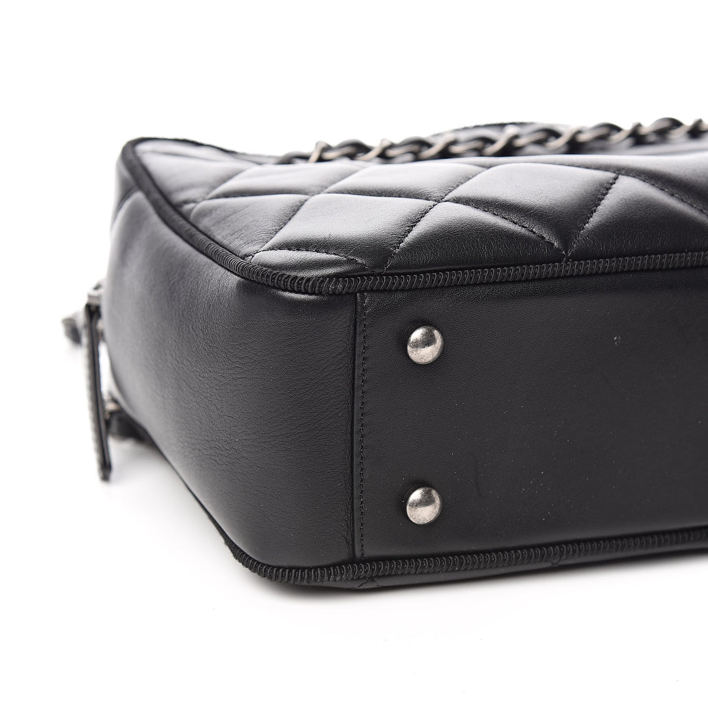 Calfskin Quilted Small Ballerine Camera Case Black