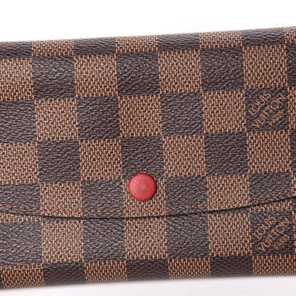 Louis Vuitton Damier Ebene Emilie Wallet Red 5 of 8