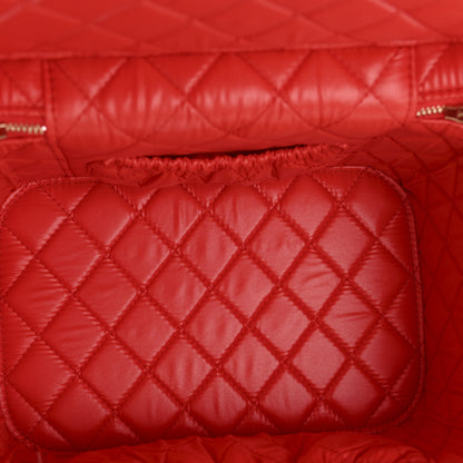 Chanel Patent Calfskin Quilted Large Vanity Pouch Red 5 of 7