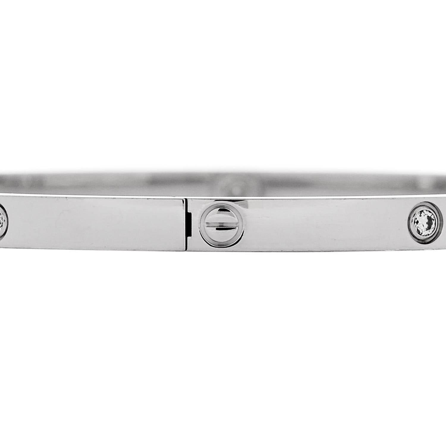 Cartier 18K White Gold 6 Diamond Small LOVE Bracelet 18 5 of 7