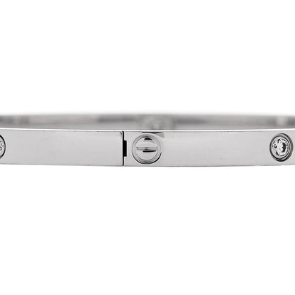 Cartier 18K White Gold 6 Diamond Small LOVE Bracelet 18 5 of 7