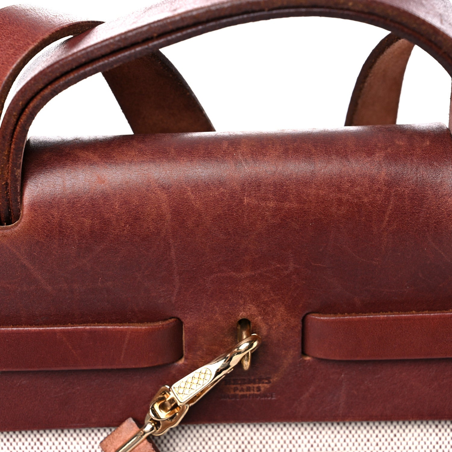 Hermes Toile Vache Calfskin Herbag 40 GM Natural 10 of 19