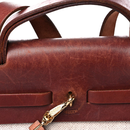 Hermes Toile Vache Calfskin Herbag 40 GM Natural 10 of 19