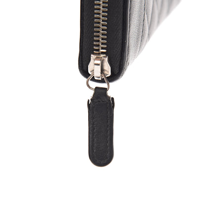 Chanel Sheepskin Quilted Large Gusset Mademoiselle Vintage Zip Around Wallet Black 11 of 11