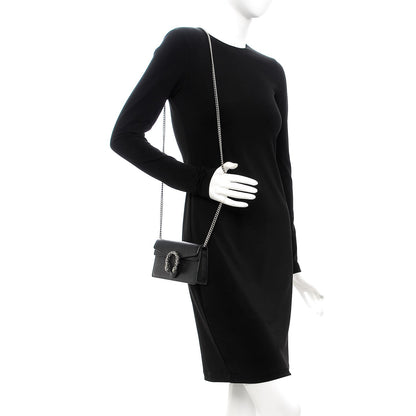Gucci Calfskin Super Mini Dionysus Shoulder Bag Black 2 of 8