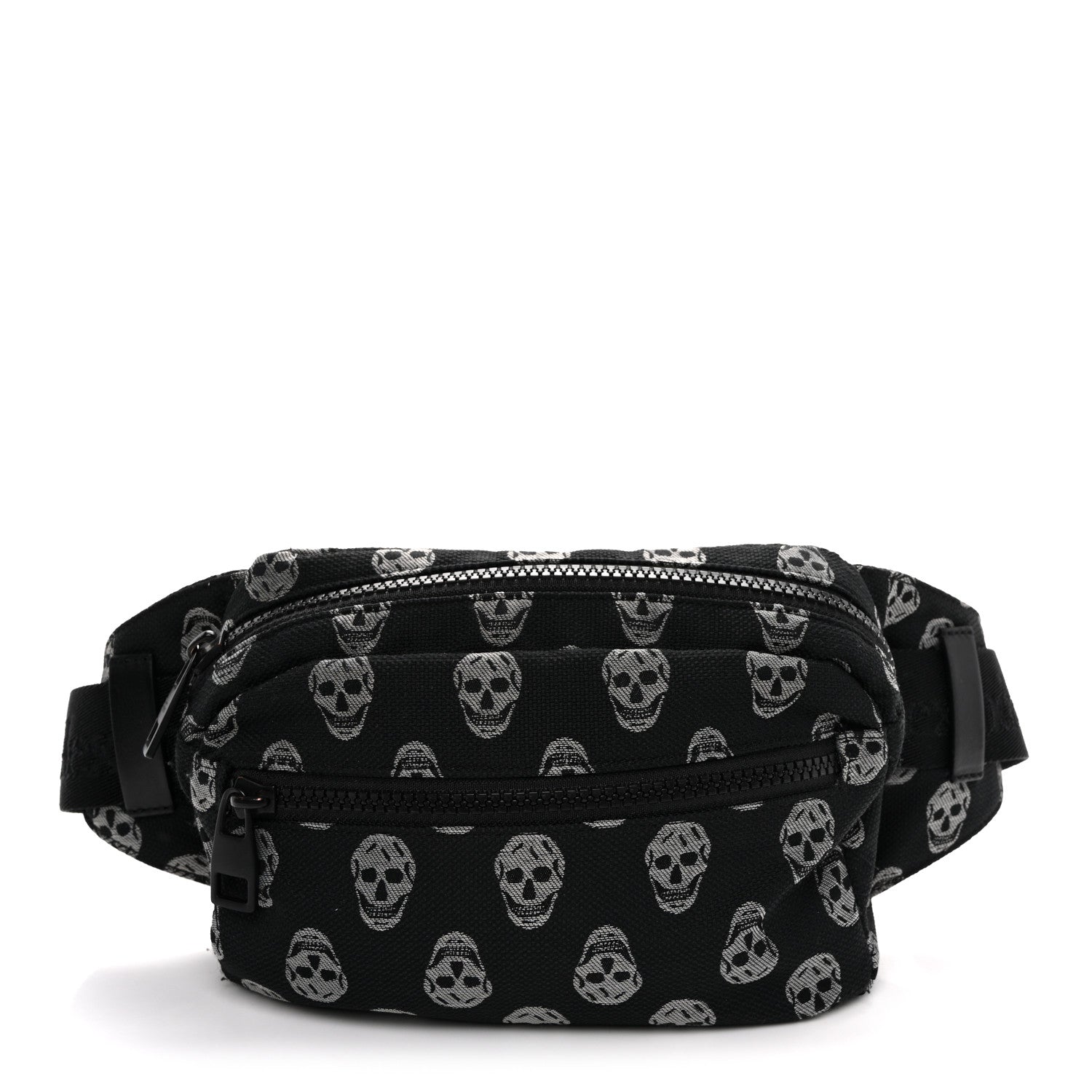Alexander McQueen Jacquard Skull Belt Bag Black White 1 of 10