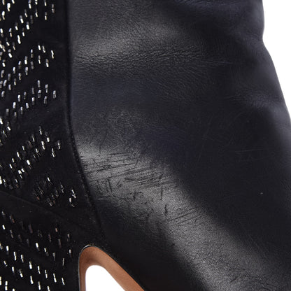 Valentino Garavani Nappa Suede Beaded Boots 38 Black 14 of 16