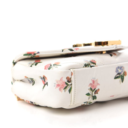 Saint Laurent Calfskin Prairie Flower Printed Matelasse Monogram Baby Chain Bag White 6 of 9
