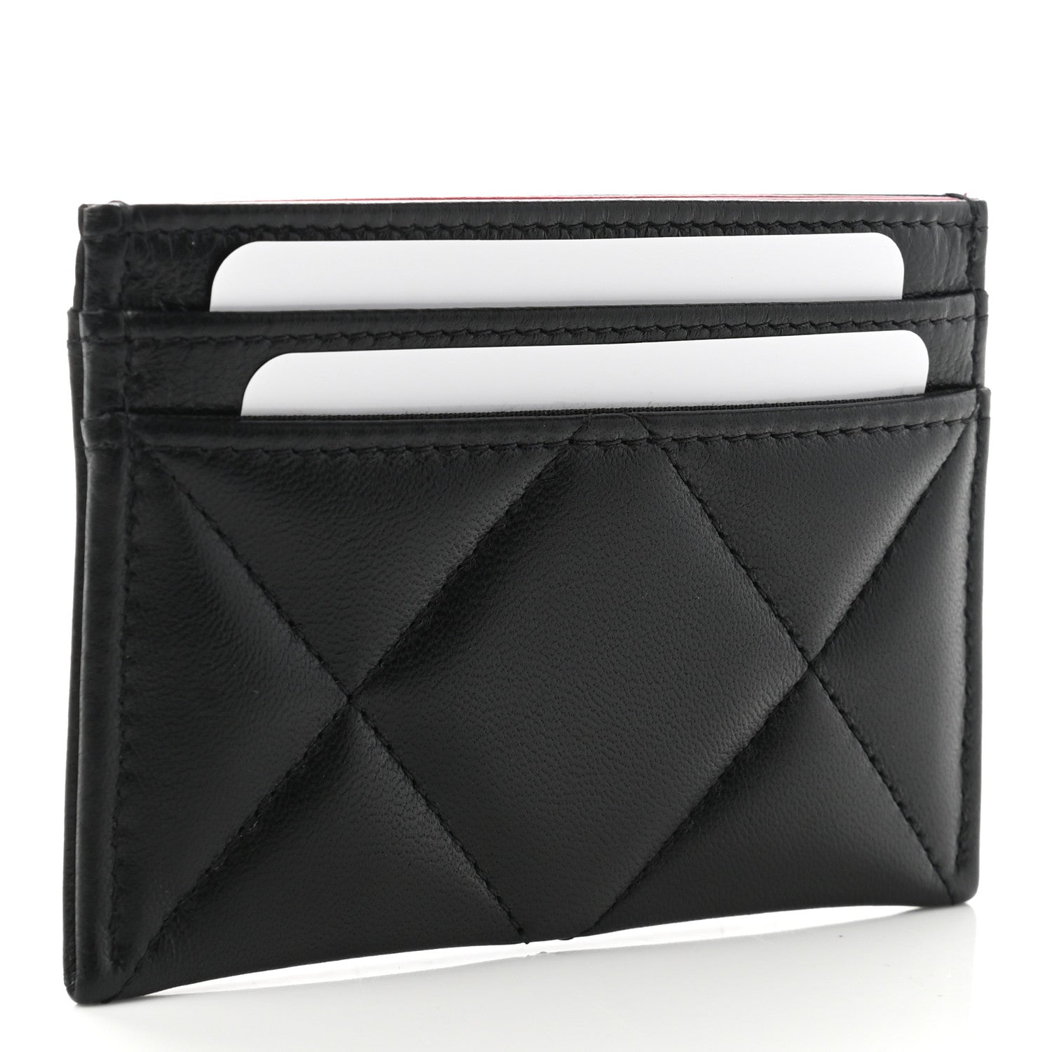 Chanel Lambskin Quilted Chanel 19 Card Holder Black 3 of 9