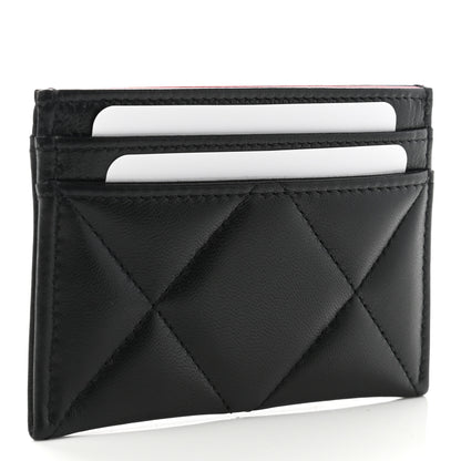 Chanel Lambskin Quilted Chanel 19 Card Holder Black 3 of 9