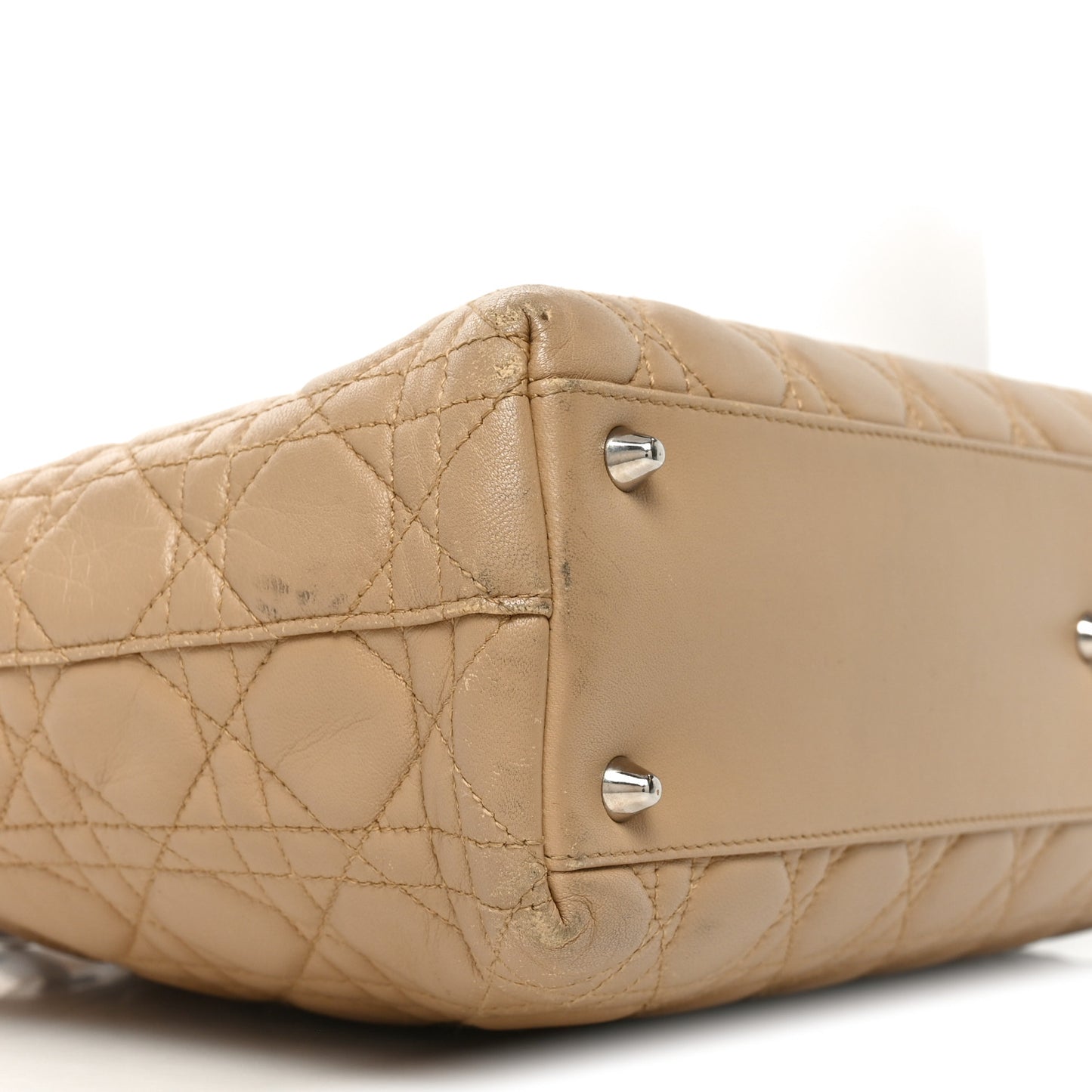 Lambskin Cannage Large Lady Dior Shopper Tote Beige
